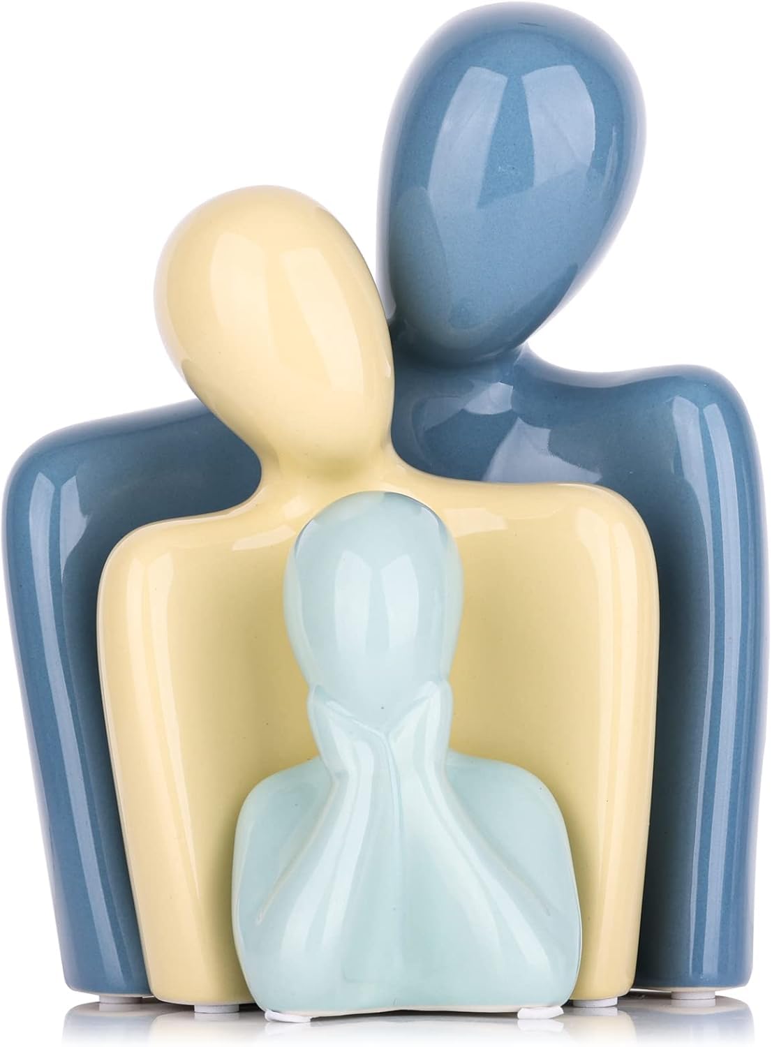 THE SACRED GIFTS | Couple Family Statue | Ceramic Thinker Sculpture | Home Decor Items for Living Room Show Piece | Table Artifact (Multicolor | Set of 3)