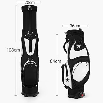 ゴルフバッグ・キャディバッグ risadesu JUN&ROPE' ゴルフ 合皮コンビ使いカレッジロゴキャディバッグ