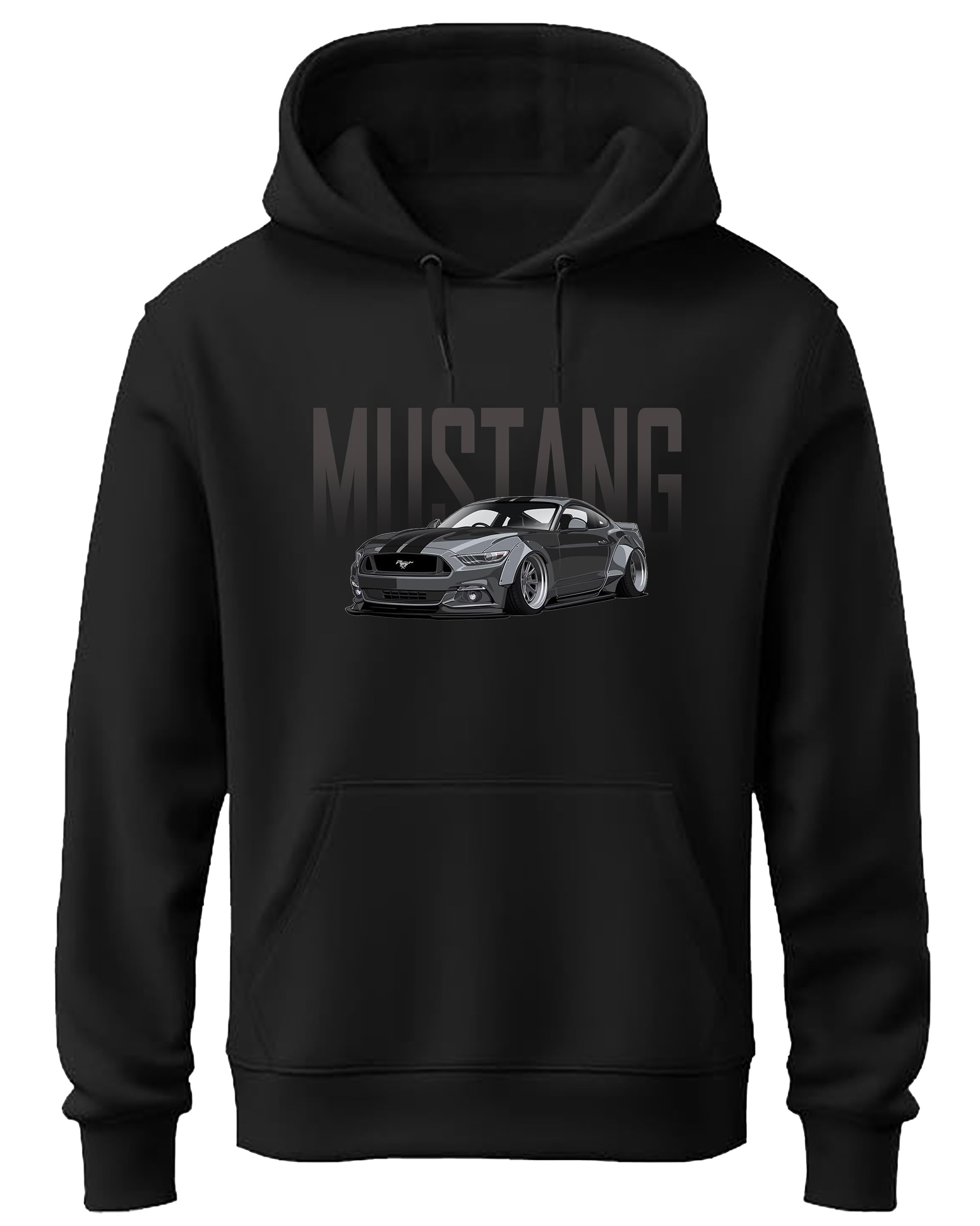 Boys Hoodie Mustang Printed Sweatshirt Stylish Winter Wear for Kids and Teens-image-0