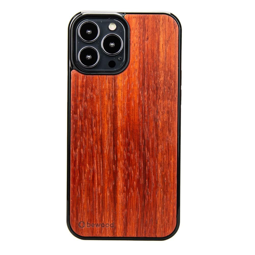 Custodia in legno compatibile con iPhone 11, in legno di Padouk naturale, fatta a mano, telaio in silicone TPU, base in policarbonato, antiurto, opaco lucido