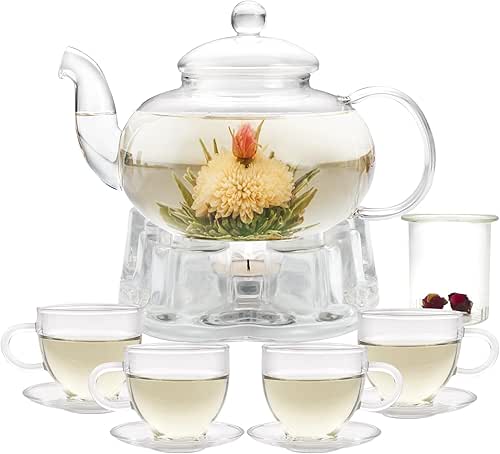 Glass Teapot Set, 34OZ/1000ML Glass Tea Kettle with Loose Tea