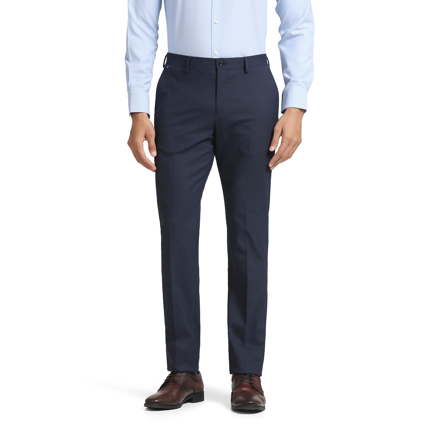 blackberrysSlim Comfort B-95 Formal Navy Check Trouser - Lento