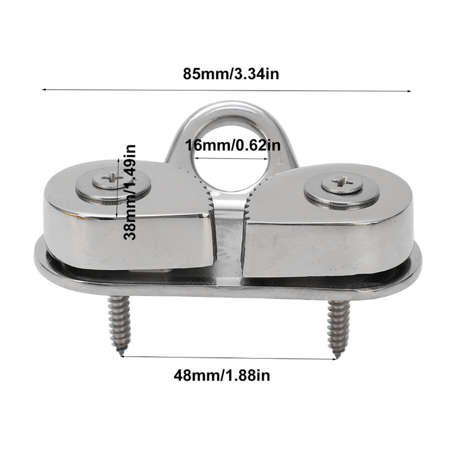 Abrazadera de Leva para Cuerda de 3 a 15 Mm Acero Inoxidable 316 Abrazadera de Leva de Barco a Prueba de Herrumbre Anillo Principal de Guíacabos