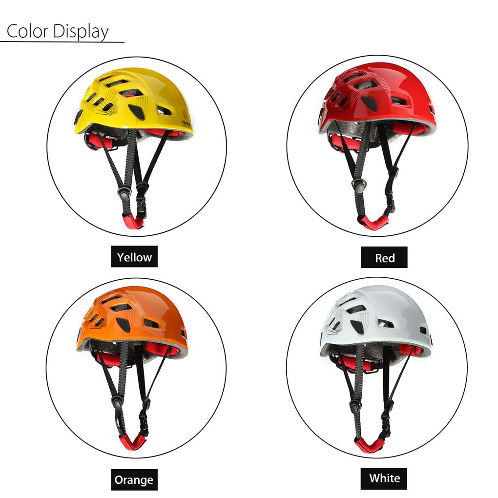 Protector de Ciclo al Aire Libre Casco de Escalada árbol Espeleología Kayak Rappel Rescate Casco de Color al Azar