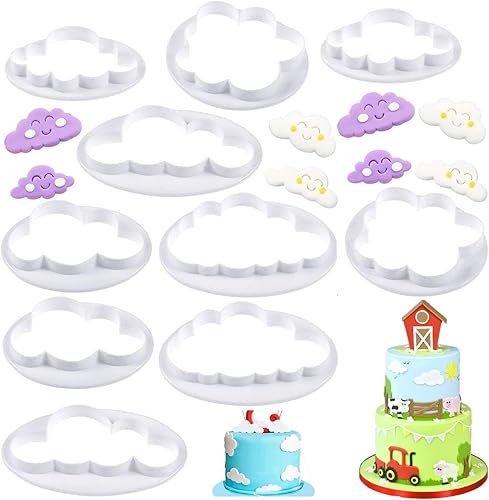 Cortadores de galletas de nube, cortador de fondant de nube, cortador de galletas de plástico esponjoso, molde para tartas, molde de azúcar,