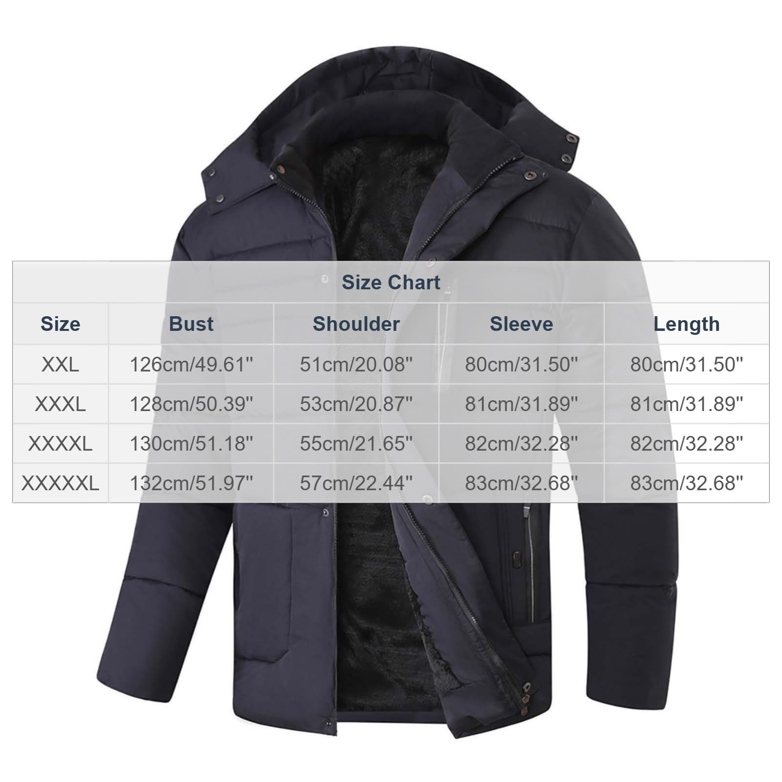 Winterjacke Herren Warme Outdoorjacke mit Kapuze Große Größen Daunenjacke