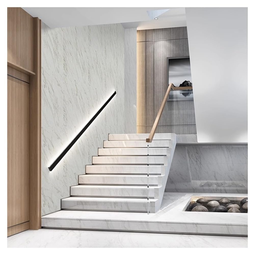 exproyzk Corrimano per Scale A LED con Sensore di Presenza, Corrimano Luminoso A Parete, Ringhiere in Lega di Alluminio — per Terrazze Esterne E Scale Interne(White-White Light,200cm/6.6ft)
