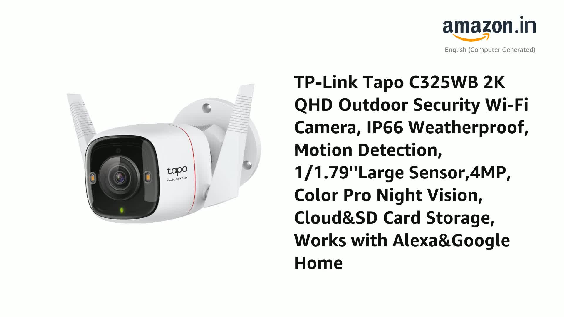 TP-Link C325WB 防犯カメラ Wi-Fi 2K QHD Amazon.co.jp: TP-Link Tapo 屋外カメラ WiFi ネットワークカメラ 防犯