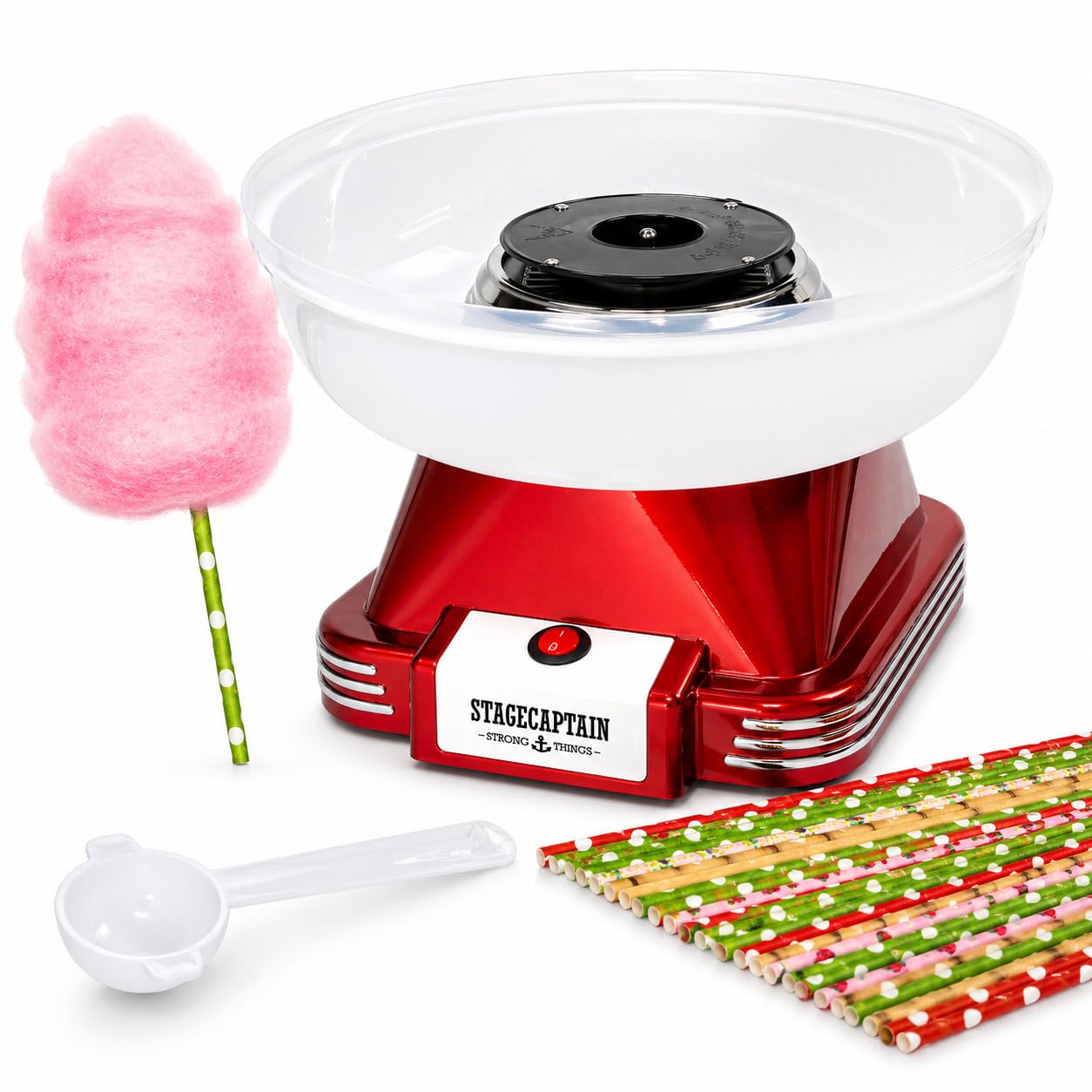 Stagecaptain CFM-500 MKII Zuckerwattemaschine 500 Watt für Zucker und Hartbonbons abnehmbare Schüssel