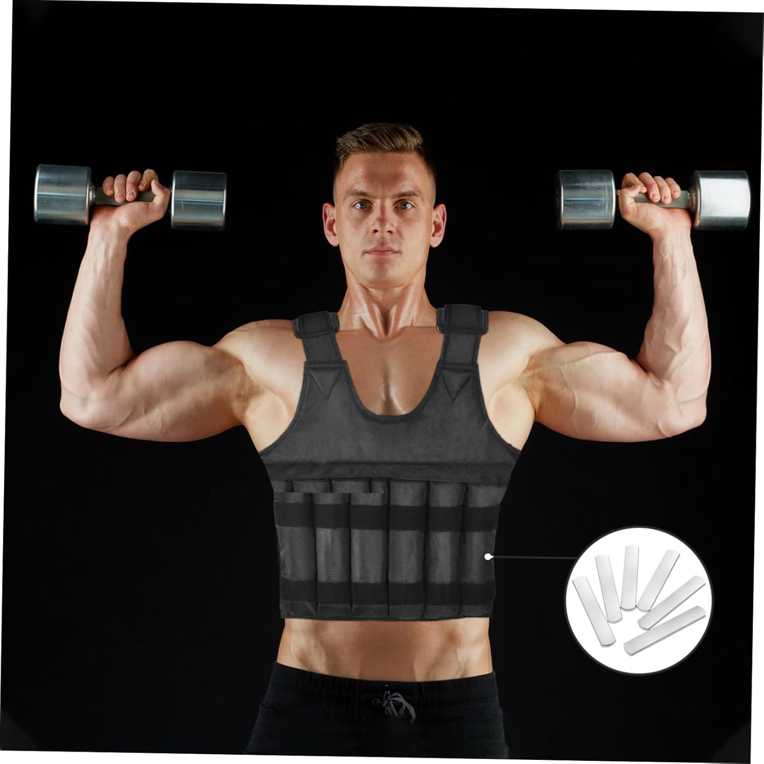 12 Pcs Weighted Load-Bearing Steel Strength Training 200g Each for Fitness Running