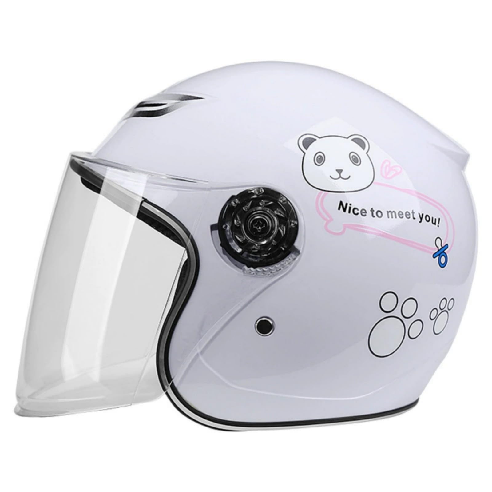 Casco Moto Jet Bambini Omologato ECE con Visiera 4-12 Anni