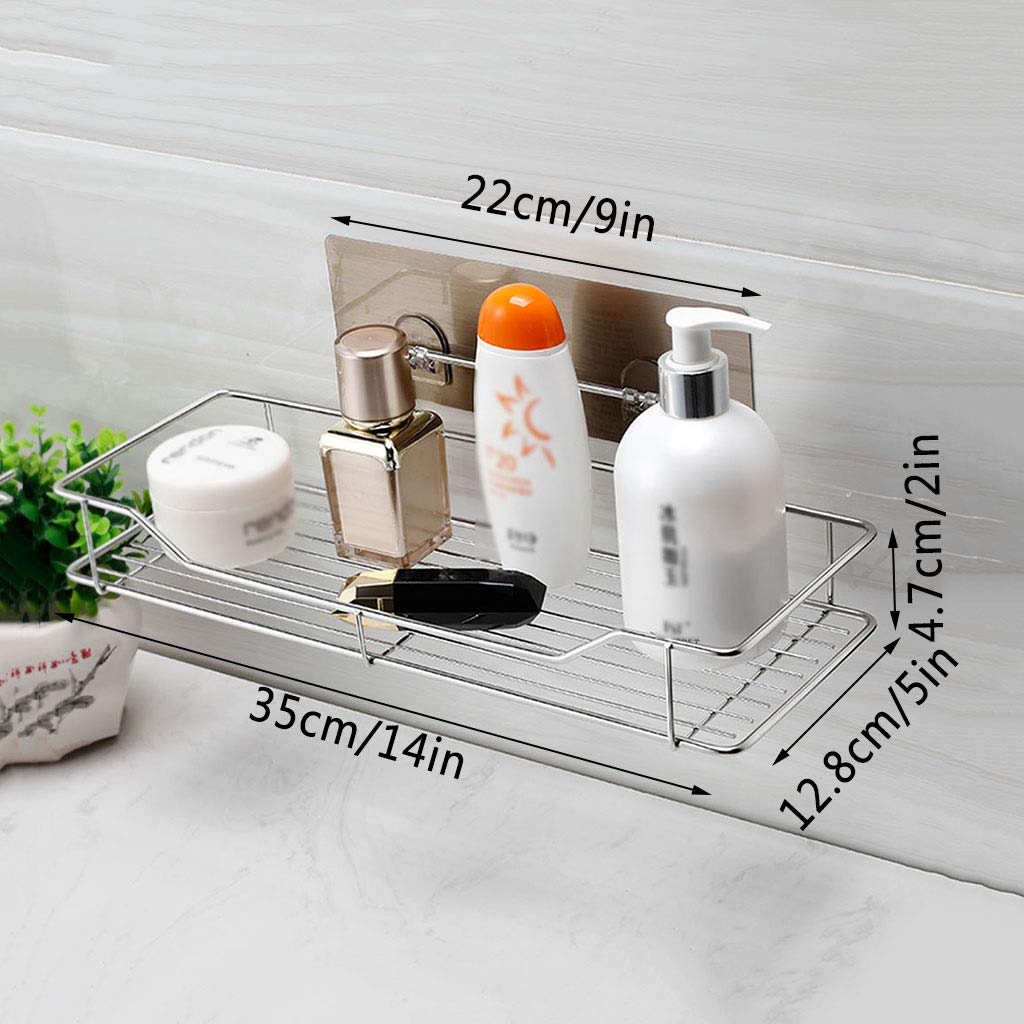 Scaffale da Bagno Squisito Scaffale da Bagno Scaffale a Ventosa Senza punzonatura, Scaffale da Cucina per Bagno con Doccia, Scaffale di Scarico a Parete in Acciaio Inossidabile