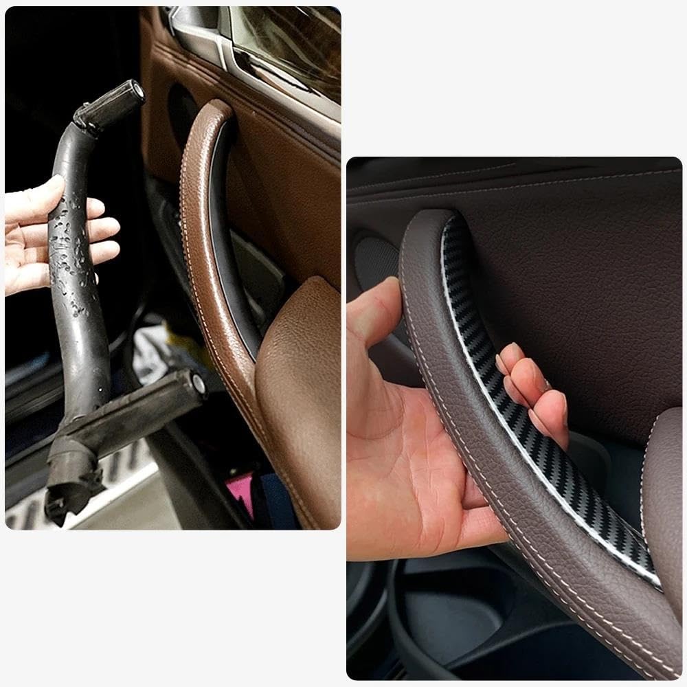 Copri Maniglia Portiera Interna Per BMW X5 F15 X6 F16 2014-2018 - Fibra Di Carbonio/Argento - Foto 8