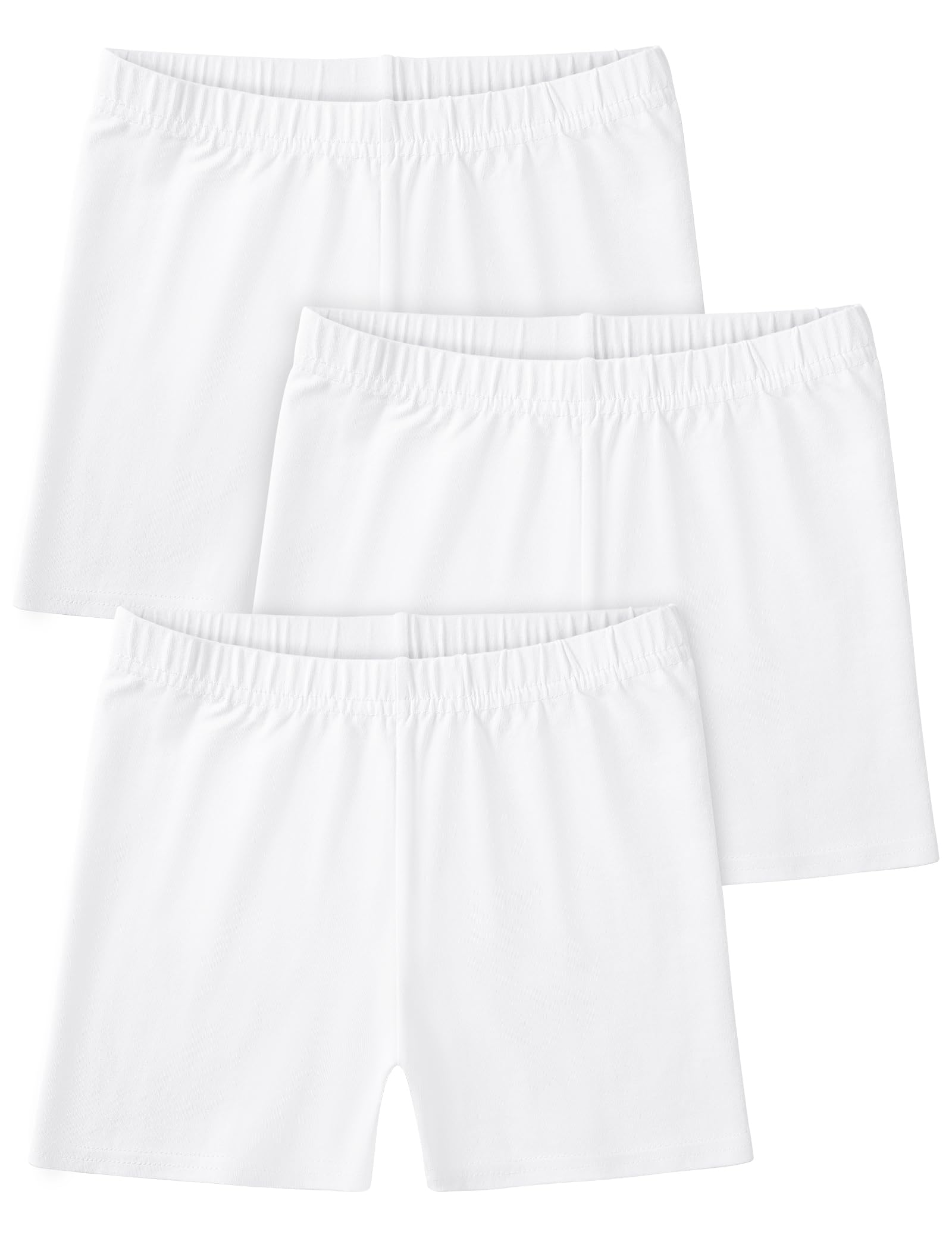 3 Pack Girls Bike Shorts Kids Cartwheel Basic Cotton Under Dress Biker Shorts for Running Dance