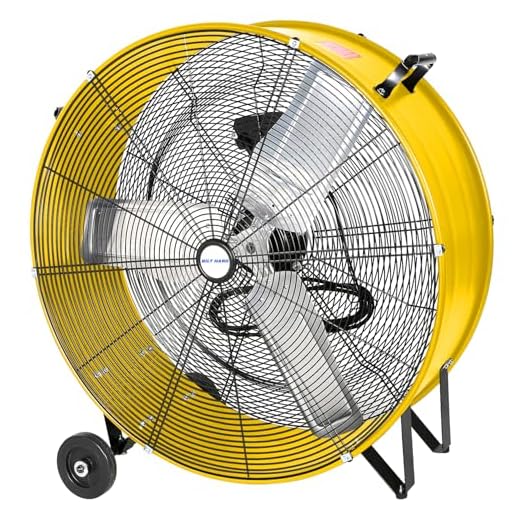 BILT HARD 13000 CFM 30" High Velocity Drum Fan, 2-Speed Heavy Duty Industrial Shop Fan for Garage, Warehouse, Workshop, Commercial, Factory and Basement, UL Listed, Yellow