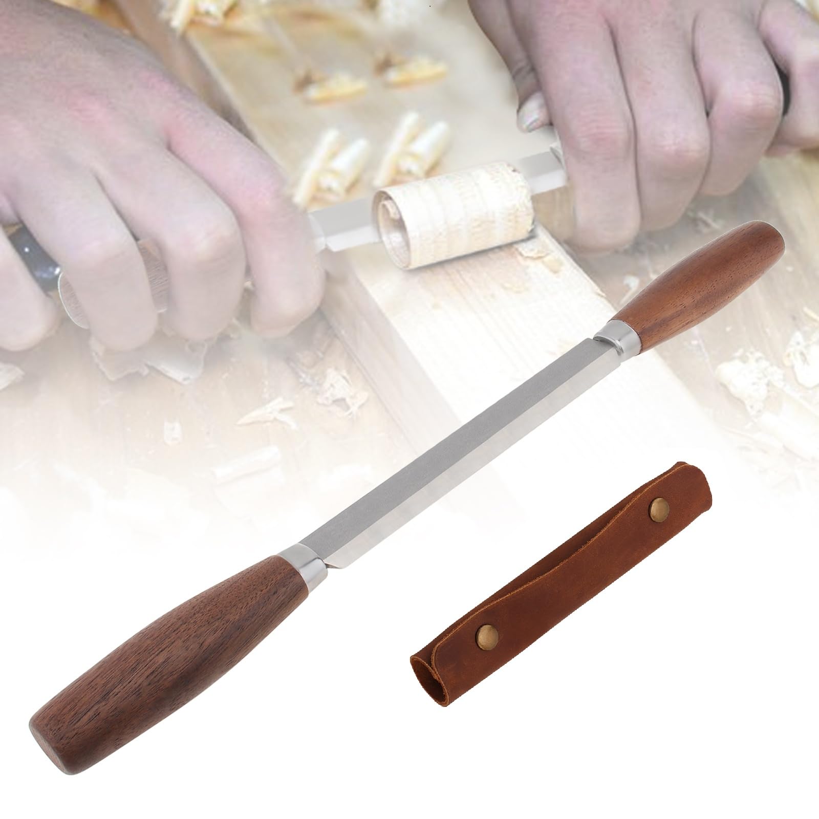 Omninmo Draw Knife Wood Caving Tool, 5.66" Woodworking Strainght Shape Knife Woods Debarking Tool Trimming Knife Wood Chisels Draw Knife, Whittling