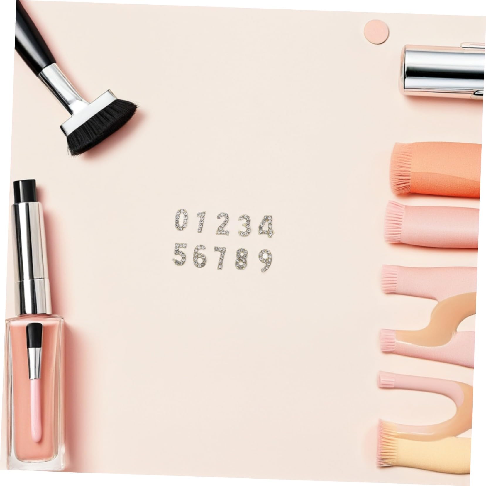 Decorazioni per Unghie Numero Flatback Oro 100 Pezzi Ferro | Design Unico e Delicato, Finitura Luminosa Duratura, Accessori Gioiello per Nail Art