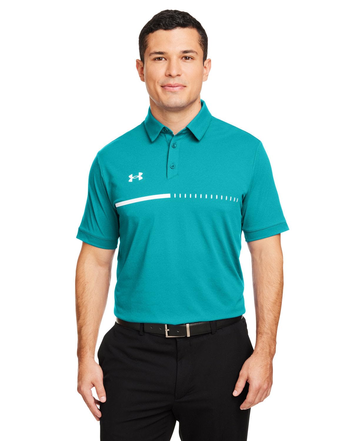 Under Armour Men's Coastal Teal-White Title Polo, Xxxxl