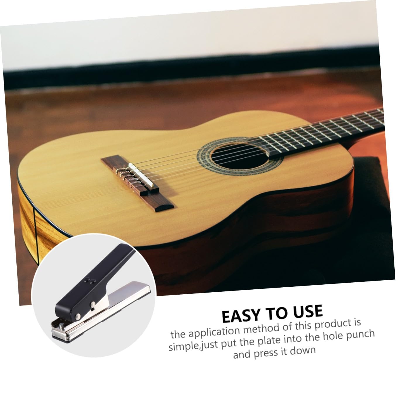 FRCOLOR Puncher per Plettro Chitarra in Ferro Resistente Facile da Usare per Creare Plettri Personalizzati da Plastica Rigida Accessorio per Musicisti e Kit Fai da Te