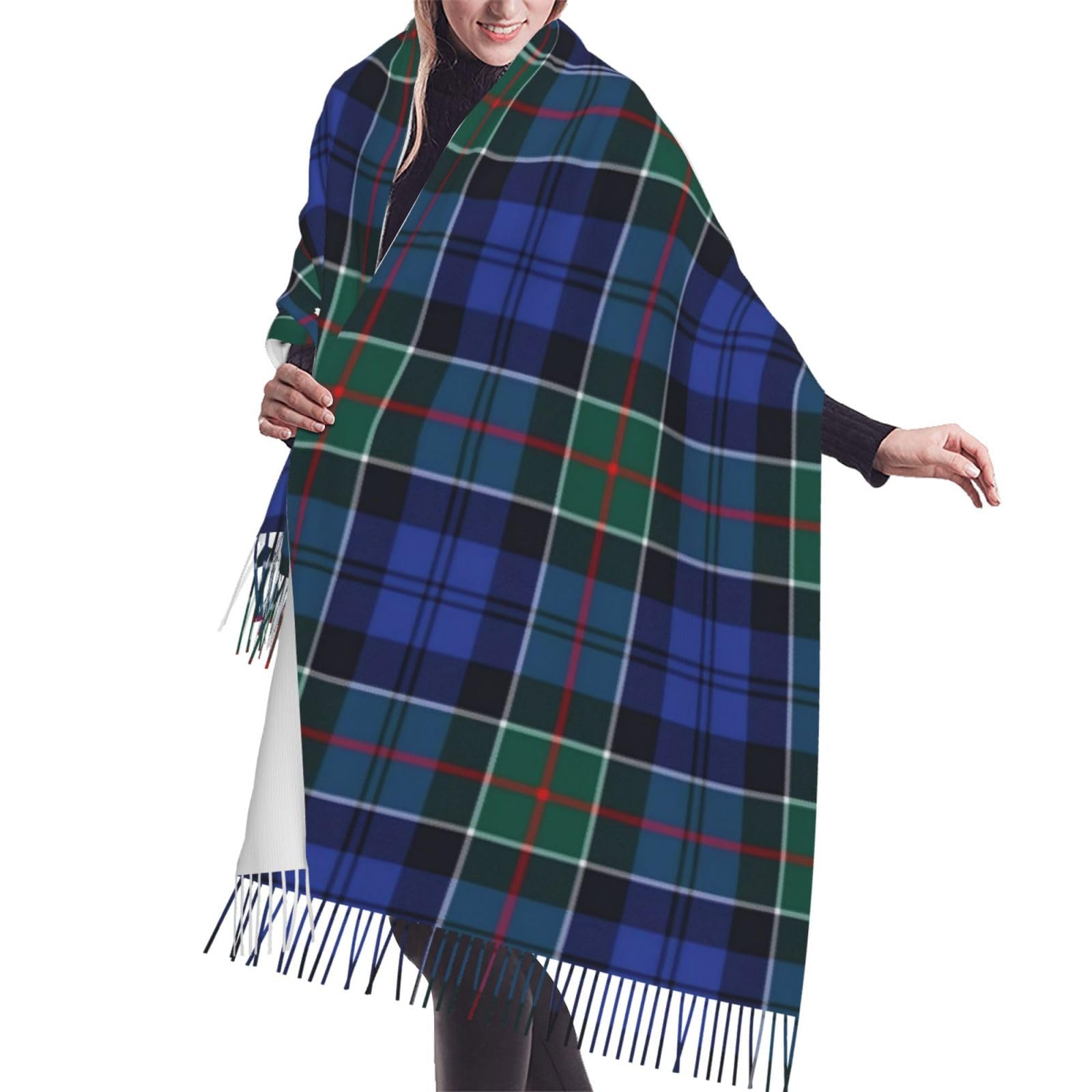 Gratka Unisex As Picture Scarf,Colquhoun Tartan Varian, Fringed Scarf Large Warm Soft Cashmere Feel Shawls Wraps 196X68 Cm