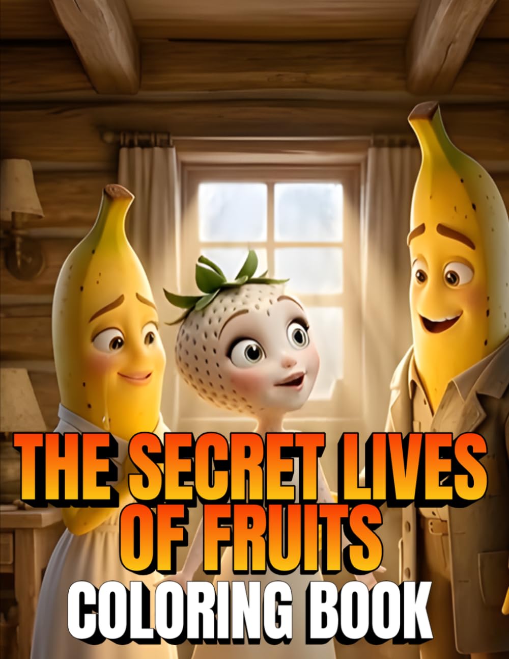 The Secret Lives Of Fruits Coloring Book: Funny Drama of the fruits Brainrot Stories For Kids And Adults