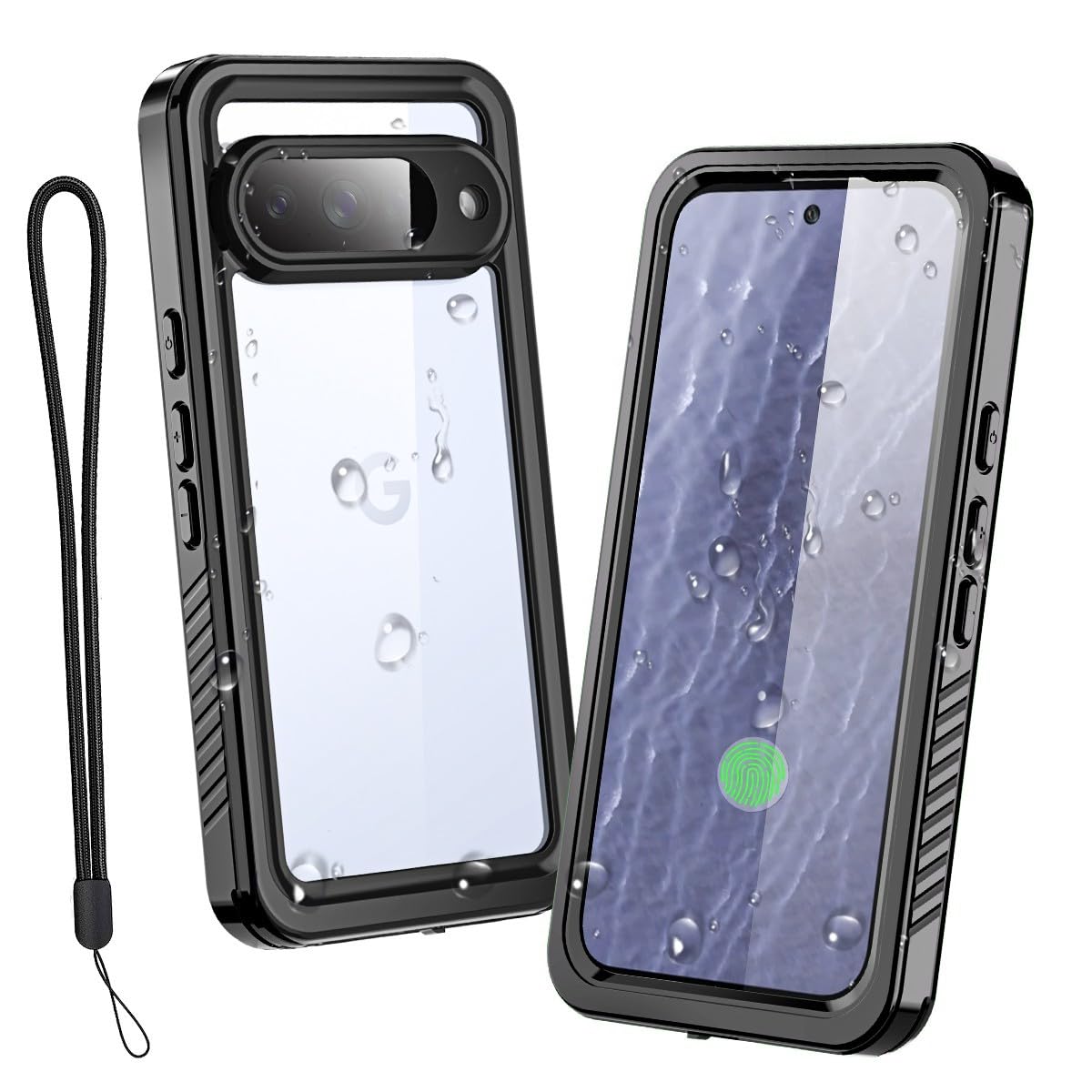 Generic Funda compatible con Google Pixel 10 (color: negro), impermeable, cuerpo completo, a prueba de golpes, parte trasera dura, carcasa completa de silicona a prueba de golpes