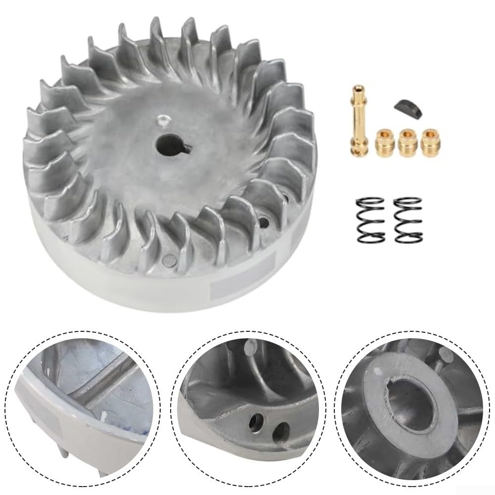 Aluminium Schwungrad 212cc für Predator & für HEMI Motoren, kompatibel mit für COLEMAN CT200U BT200X für MINI Bike, inkl. Ventilfedern und Hauptdüsen-Set für Go-Kart Rasenmäher Reparatur