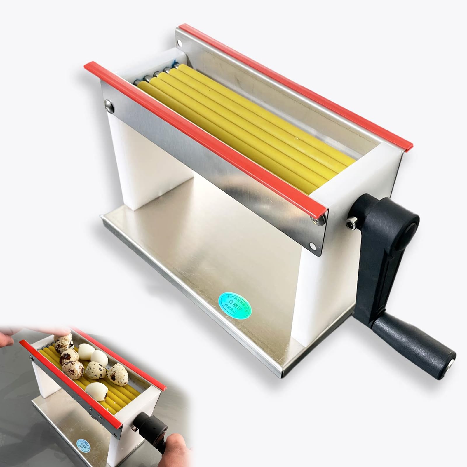 XNZJHPP High Efficiency Manual Quail Egg Peeling Machine, 18kg/h, 5cm Opening, Ideals for Restaurants, Hot Pot, Supermarkets & Food Service