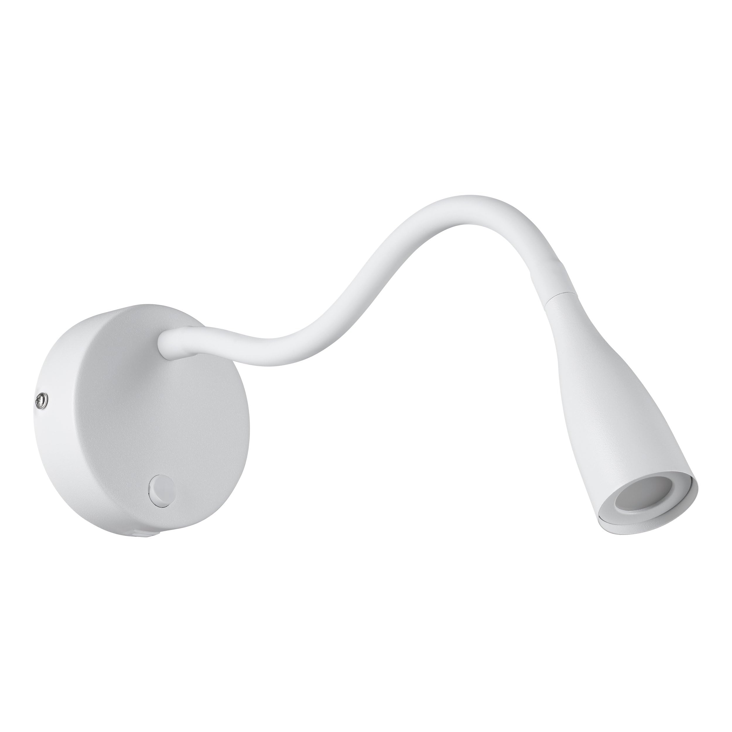 Eglo LED Bedside wall Light Olivandino 1, Indoor Reading lamp with Adjustable swan Neck, Switch and USB Charging Function, Bedroom and Living Room Lighting, White Metal, Warm White