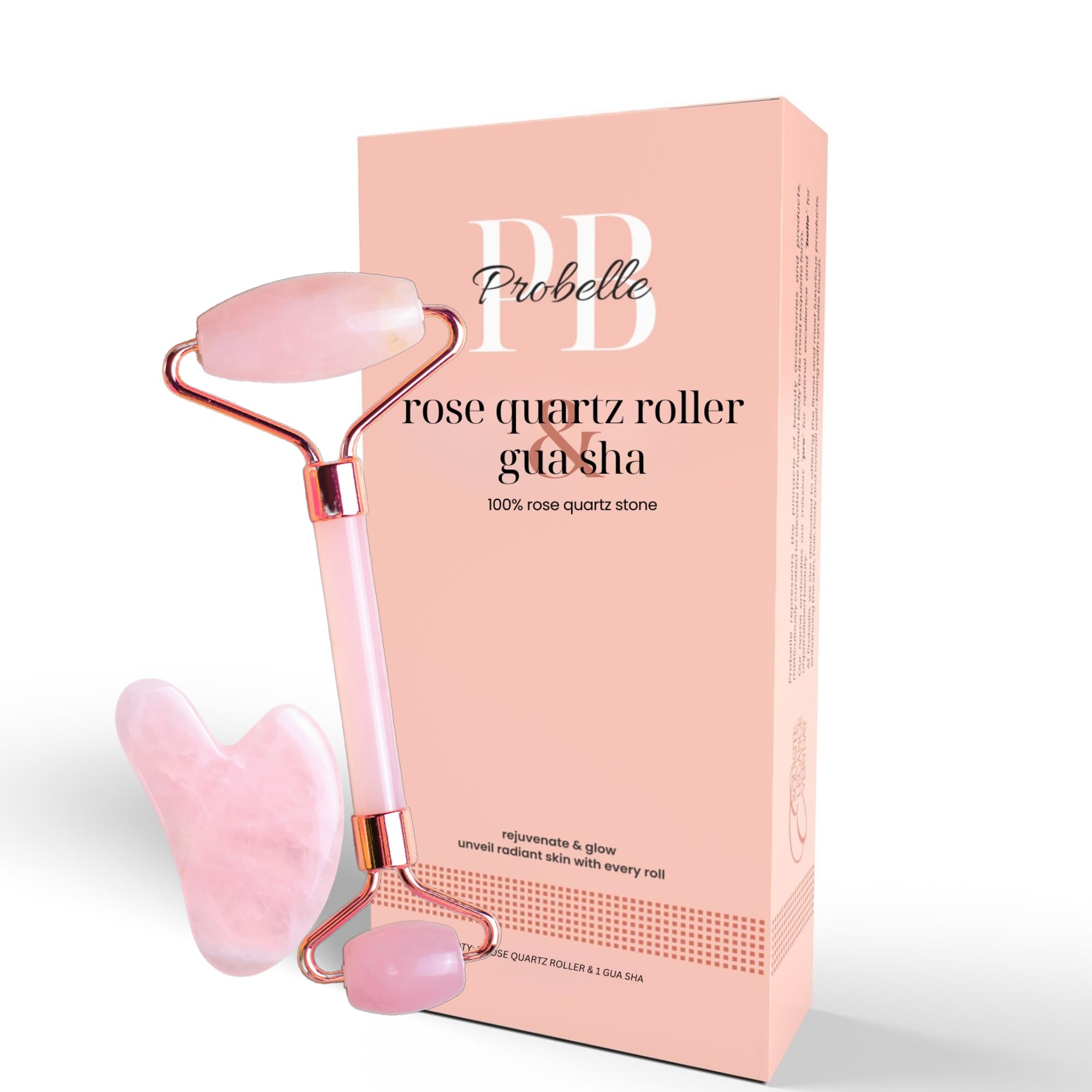 Premium Rose Quartz Roller & Gua Sha Set | 100% Natural Stone | Facial Massager for Skin Tightening, Puffiness & Wrinkle Reduction | Anti-Aging, Lymphatic Drainage & Face Lift Tool for Glowing Skin-image-13