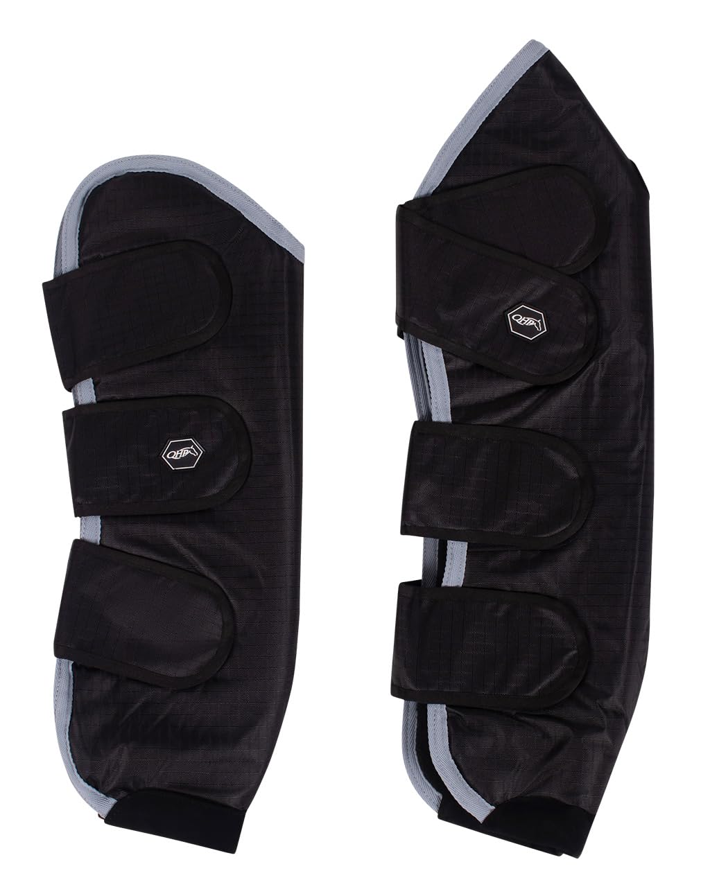 QHP Transportgamaschen 4er Set aus Ripstopmaterial schwarz Klettverschlüsse (Pony)