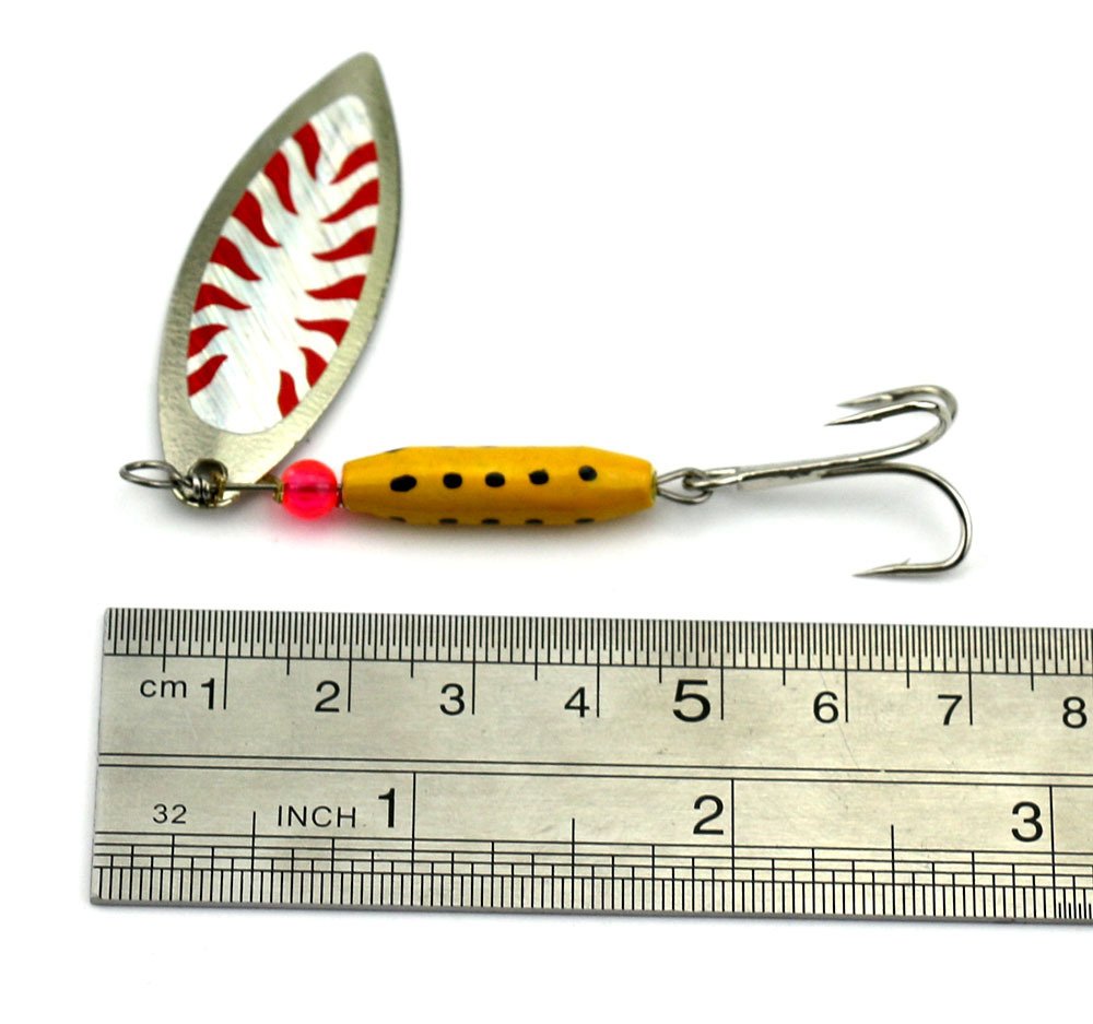 LENPABY Kit De 10 Cuillères De Pêche – 7 Cm, 9,9 G – Hameçons Triples Et Yeux 3D – Pour Bar, Carpe, Truite Et Maskinongé