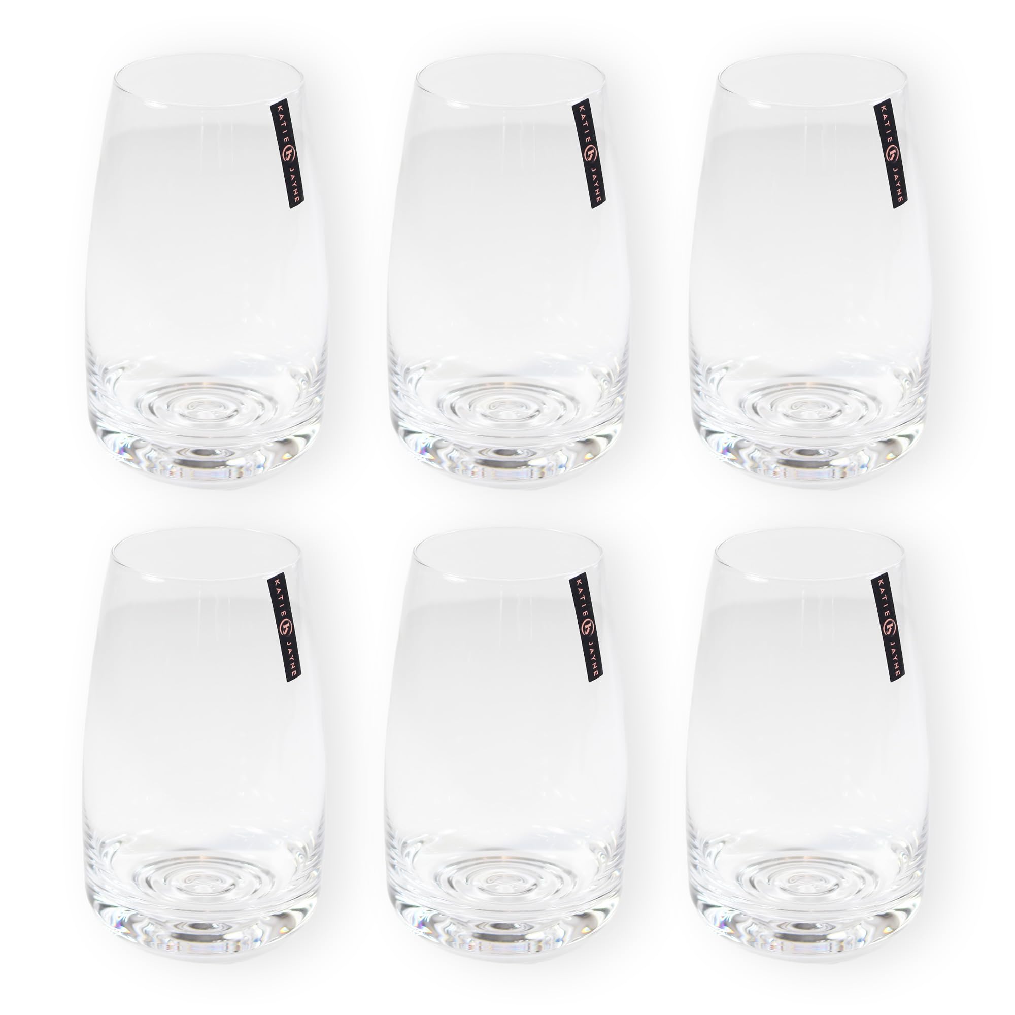 Katie Jayne Amphitrite 500ml Large Highball Glasses Set of 6, Gift-Boxed