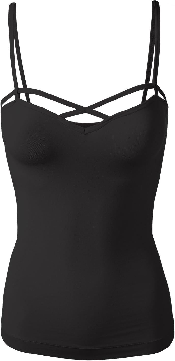 Front Crisscross Adjustable Spaghetti Strap Tank Top Cami (GTEW167)