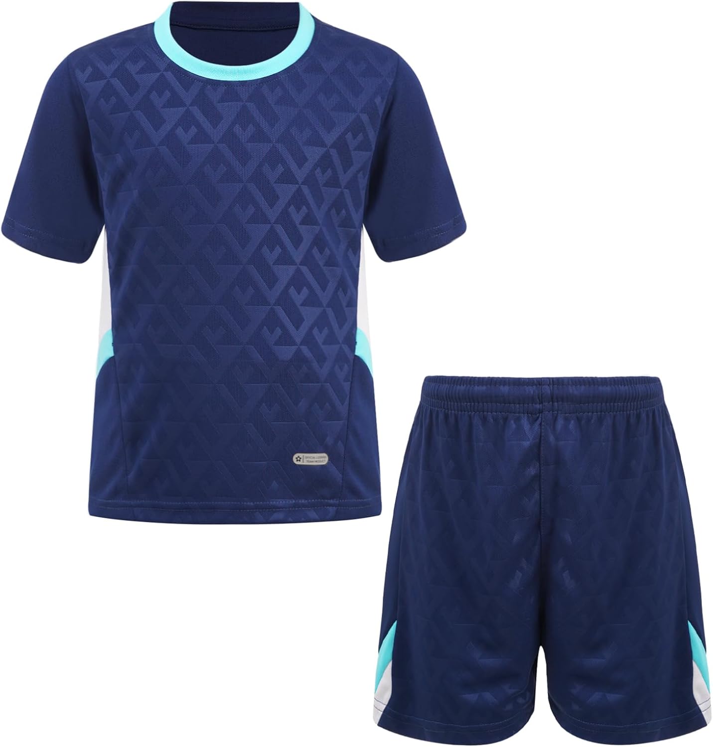 Hansber Kids Boys Soccer Jersey Youth Football Practice T-Shinrt and Shorts Outfits Basketball Sports Training Uniform