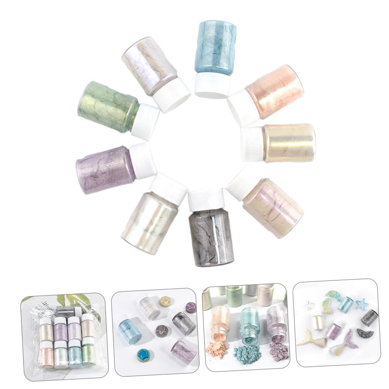 SEWACC 18piezas De Mica Para Epóxica Colorantes Cosméticos y Manualidades Set De Pigmentos Brillantes Jabones Maquillaje y