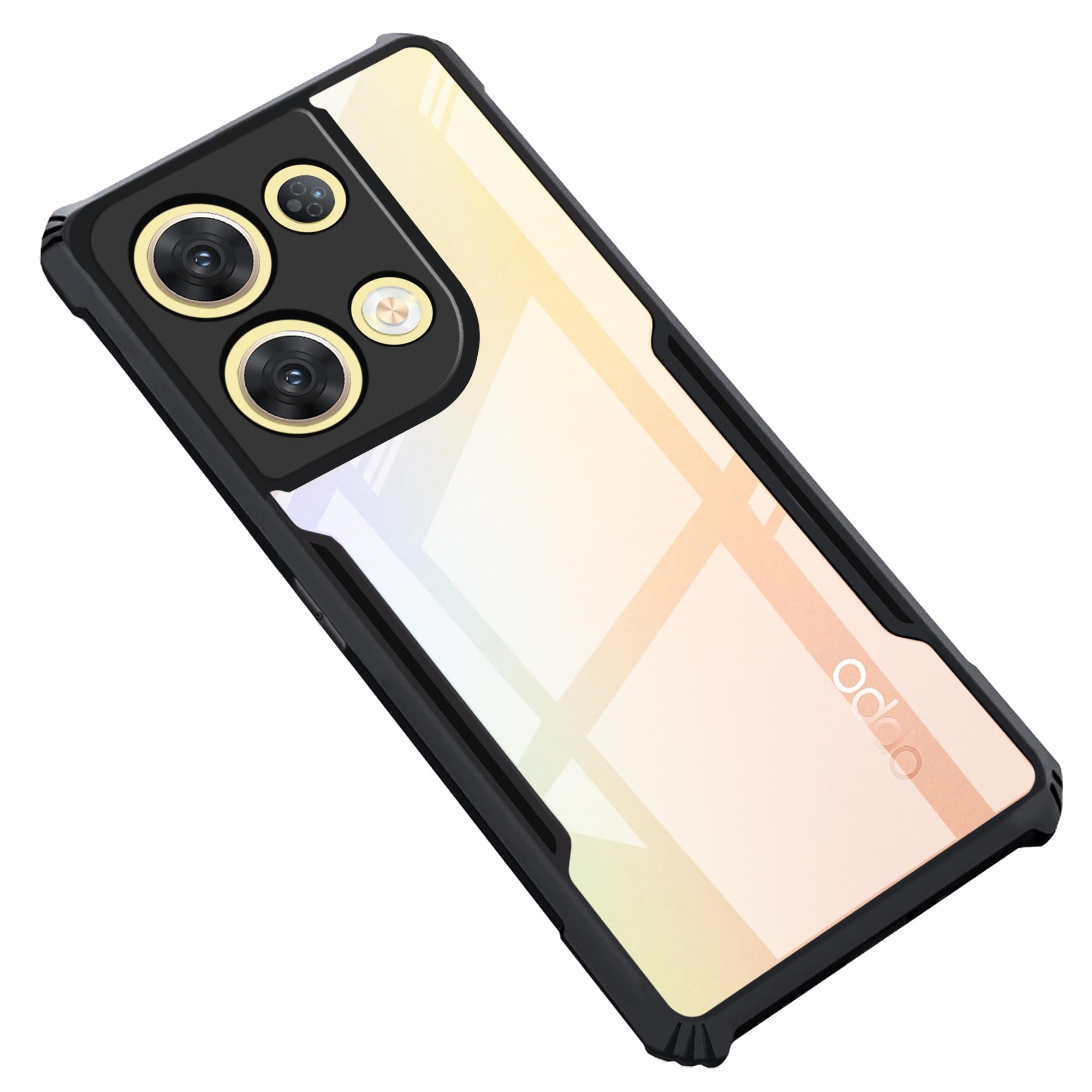 CEDO Oppo Reno 8 Pro (5G) Back Case Cover | Camera Protection Shockproof Bumper-Edge | Acrylic Crystal Clear 360 Degree Protection TPU+PC | Transparent Eagle Back Case Cover (Black) (B0B8VZSTD3) Amazon Price History, Amazon Price Tracker
