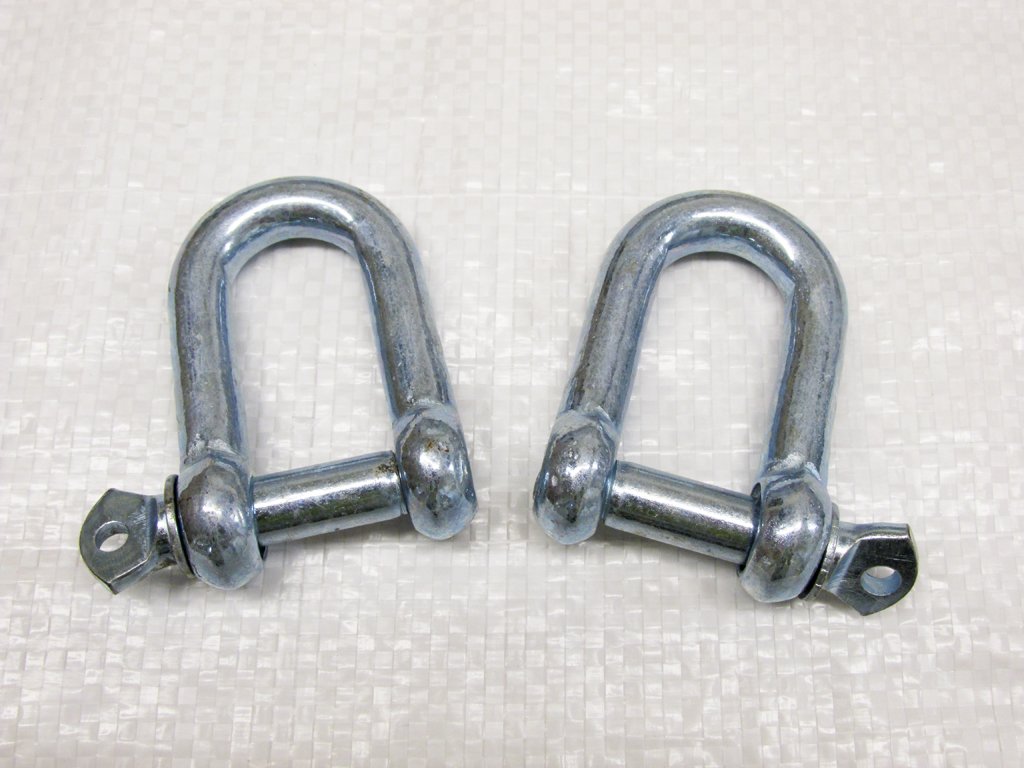 x2 6MM Galvanised Steel Commercial Dee Shackles