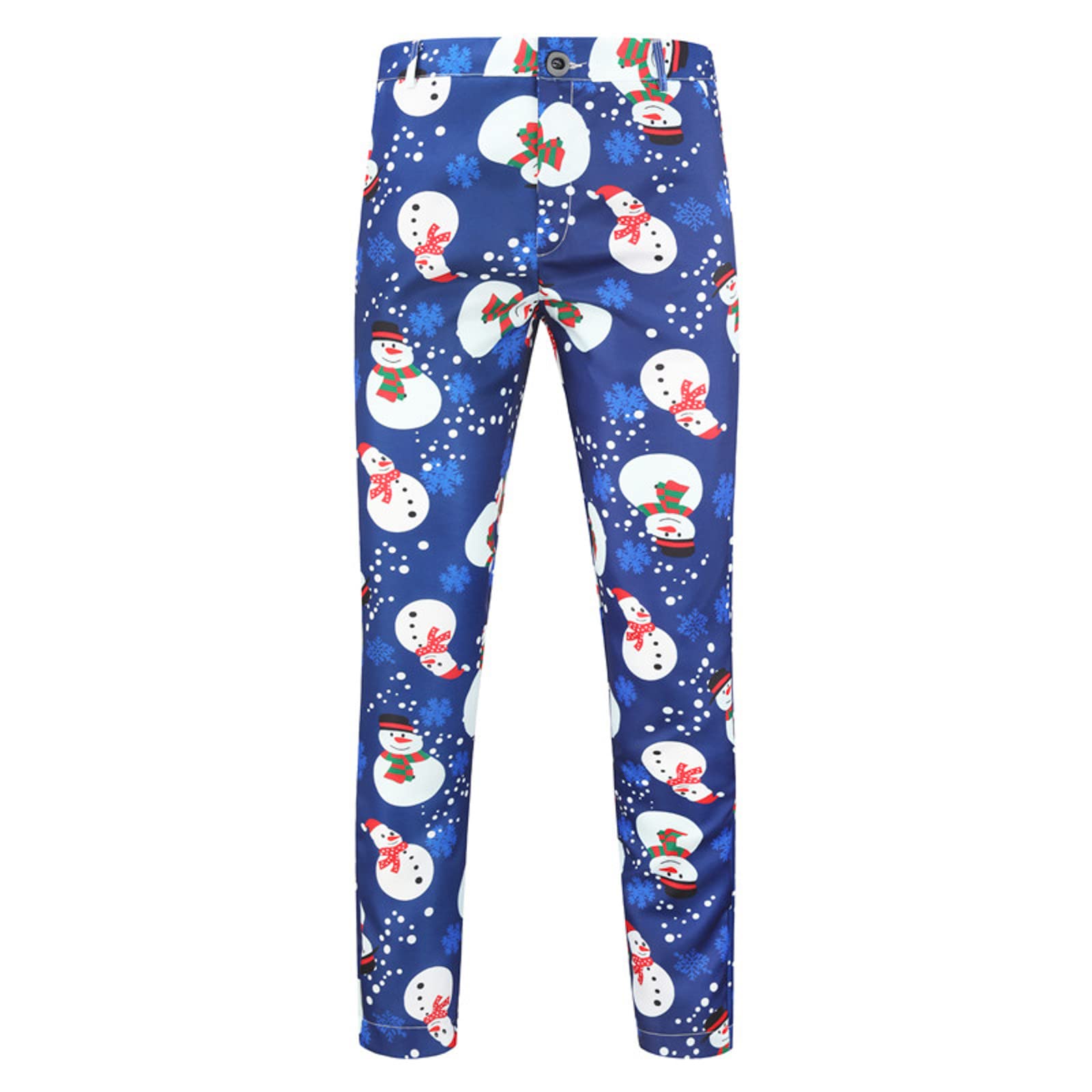 Pantaloni Da Uomo Con Stampa Natalizia – Modello Smoking A Gamba Dritta, Vestibilità Normale, Perfetti Per Feste E Celebrazioni - 6