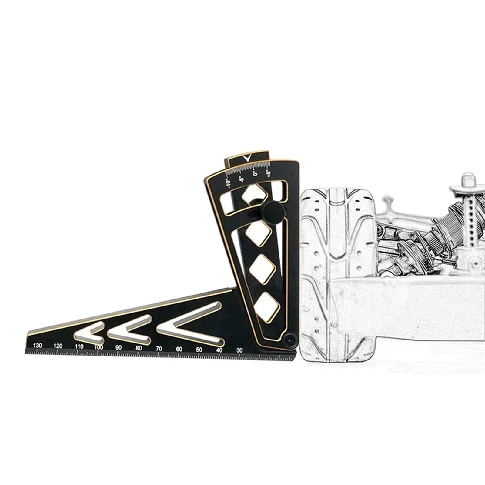 Per 1/8 1/10 RC Auto Per Strumenti Per Hobby Righello Regolabile Metallo Regolazione Dell'Per Altezza Dell'auto E Camber Cerchione 15 Gradi CNC Ricambi Modellini RC