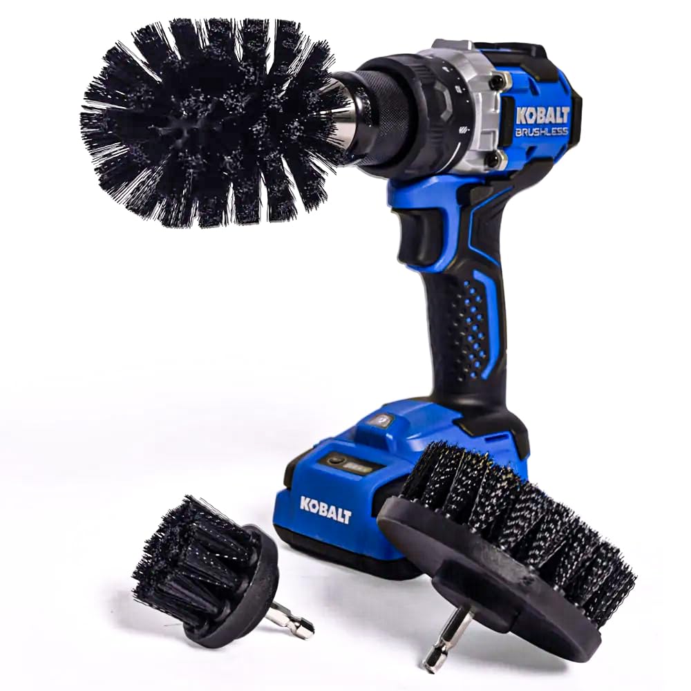 Diamond Shine Drill Brush Nylon Scrub Brush - 5-in Diameter, Extended Reach Attachment, Fits Most Corded/Cordless Drills DSCOMBO3 At