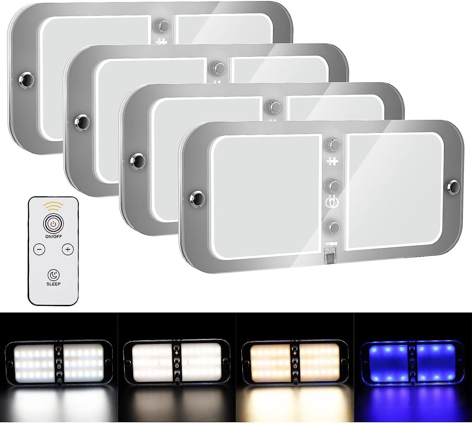 TURN RAISE RV Lights Interior 800LM Dimmable 12V LED Light RV Ceiling ...