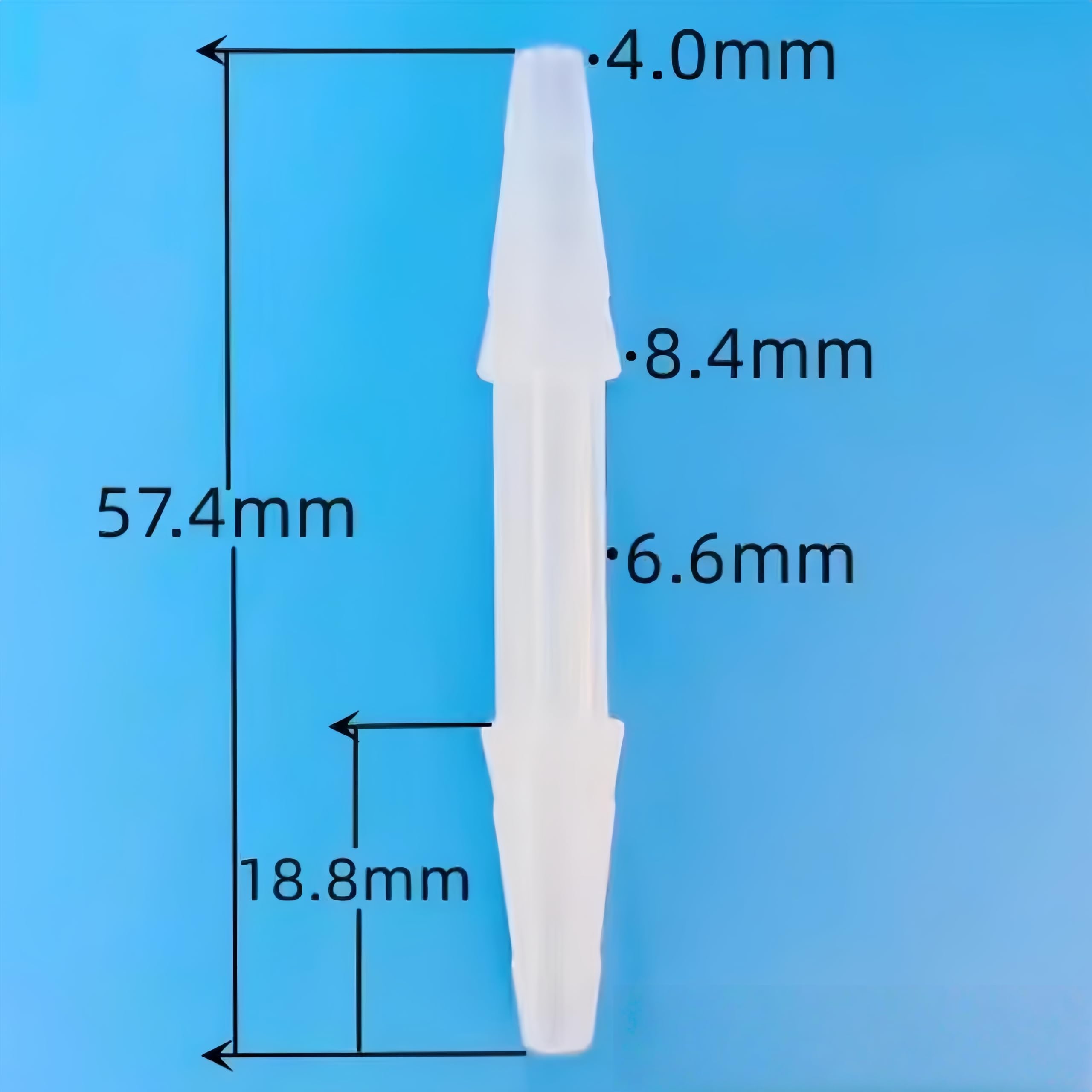 Paquete de 25 conectores de lengüeta for manguera de PP, accesorio recto igual for tubo de goma de PVC PU(5/32 Inch-4.0mm Extended)
