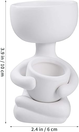 Miniatura 6 de Wakauto - Macetero de cerámica con forma humana (2.4 x 2.4 x 3.9in)