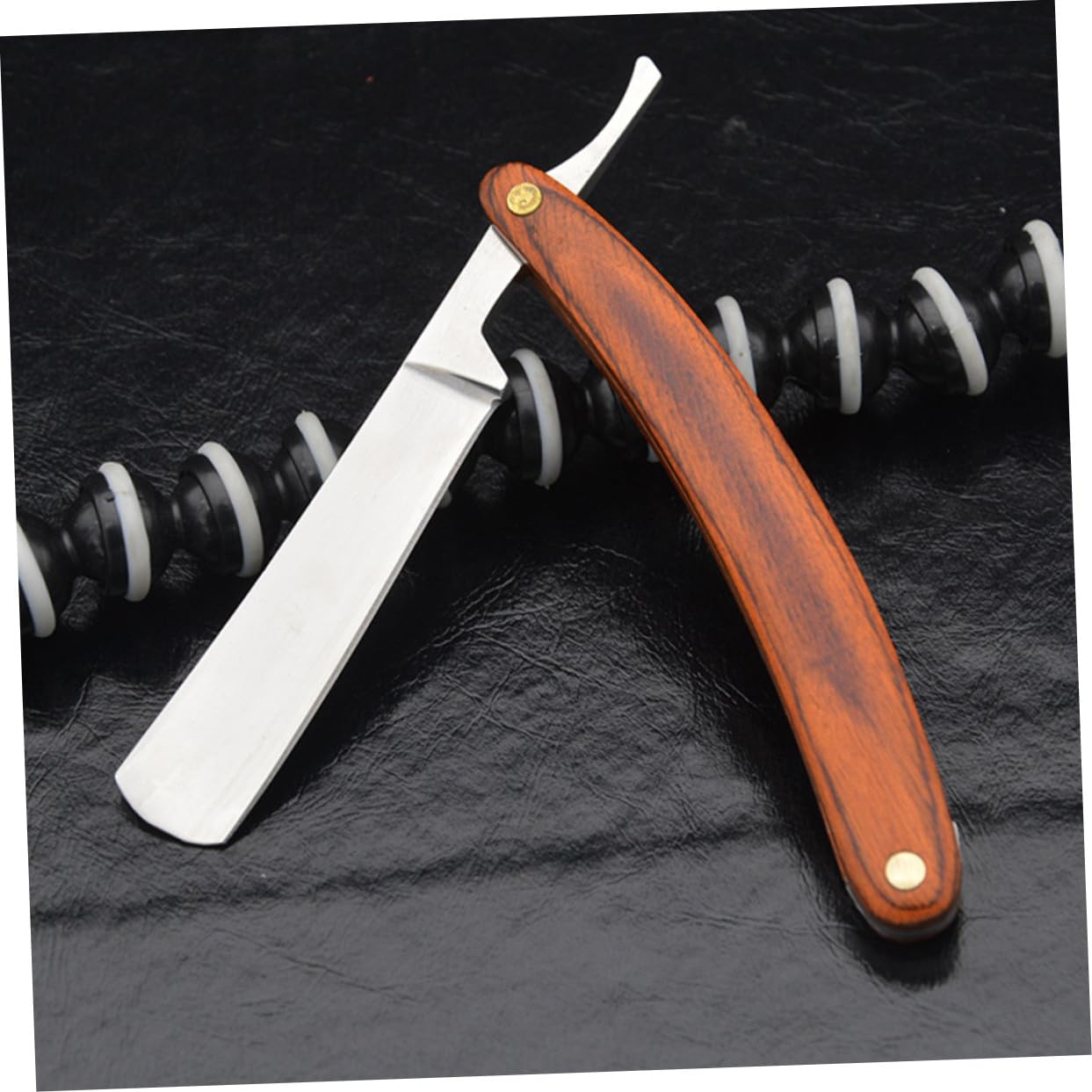COLLBATH Maquinilla de Afeitar Manual Mango de Madera y Acero Inoxidable Vintage Diseño Antiguo Peso Equilibrado para Afeitado Cómodo y Preciso en Hombres