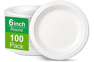 100-Pack 6-Inch Paper Plates: Compostable and Sturdy