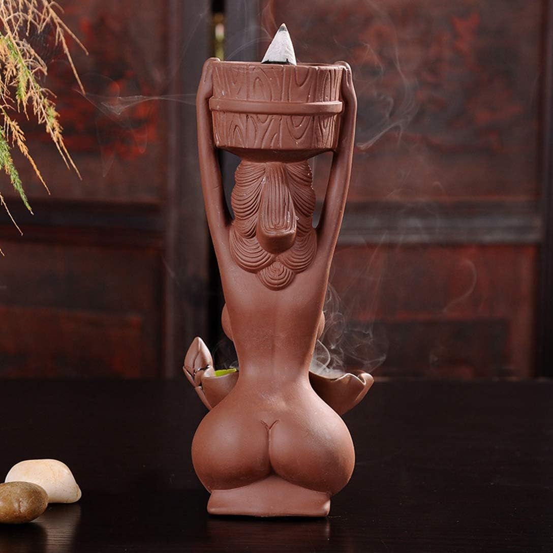 Nude Beauty Girl Statue Backflow Incense Burner Creative Incense Holder Sandalwood Handmade Censer Ornaments Gift
