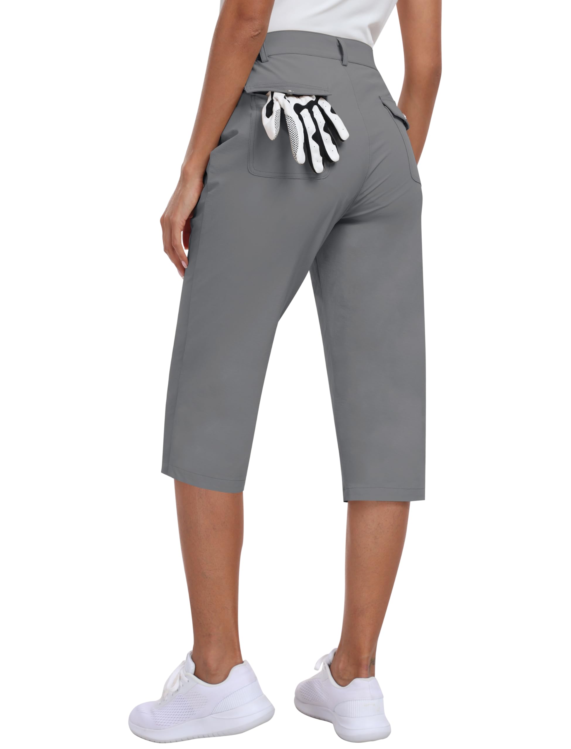 MoFiz Women's Capri Pants with Pockets