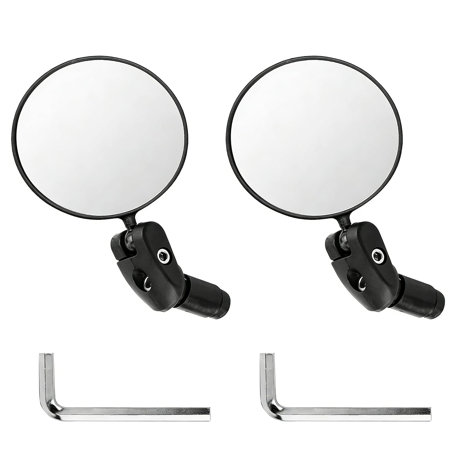 2 Pezzi Specchietto Retrovisore Bicicletta, Specchio Bicicletta Regolabile 360° Convesso in HD, Specchio Bicicletta Montaggio Manubrio 17,4-22 mm Sinistro o Destro, Specchietto Retrovisore per Bici da