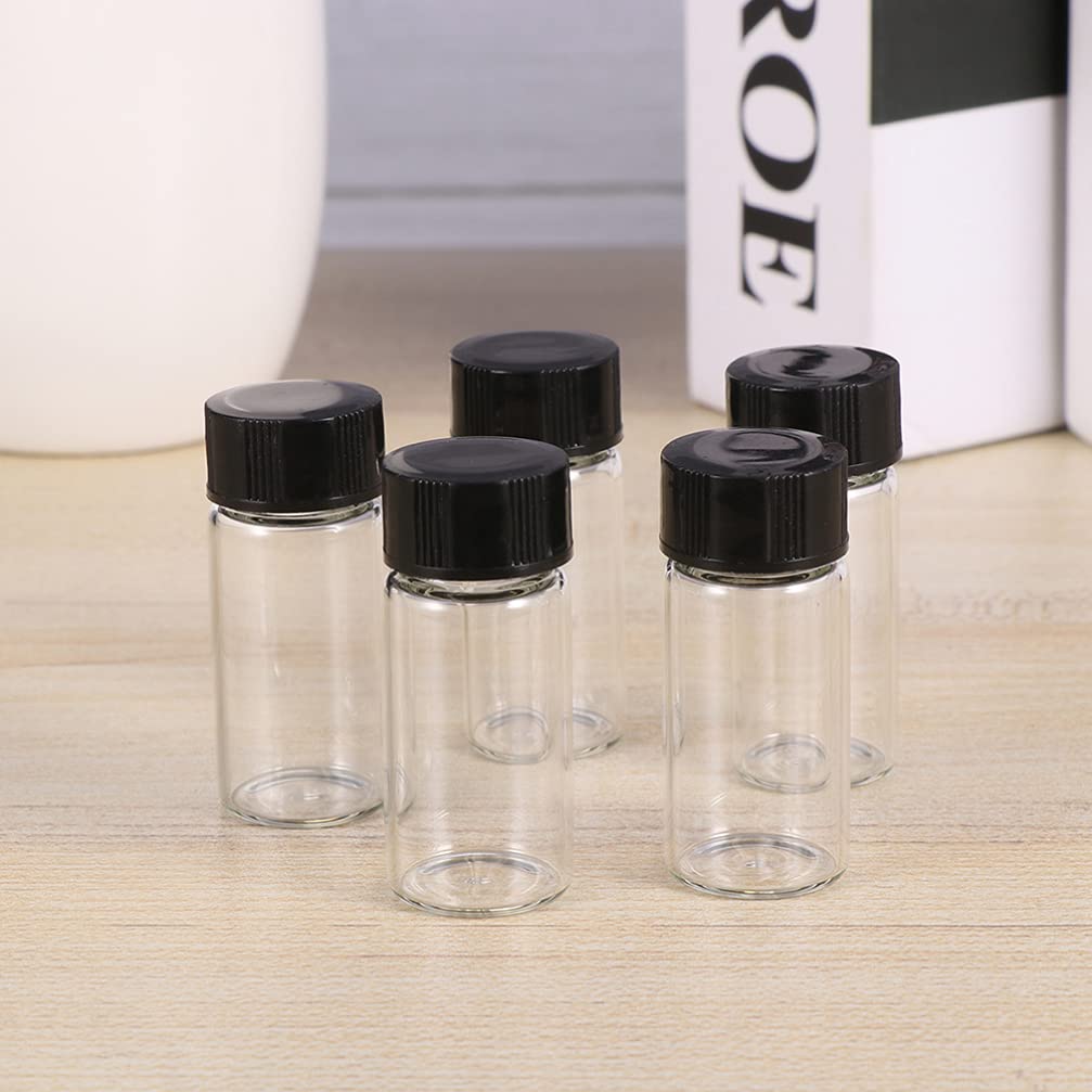 tubo transparente contenedor tubos de ensayo, 100 frascos de vidrio con tapón de rosca, frascos de fondo plano transparente de 5 ml, frasco de recolección de líquido transparente, tubo de ensayo for m